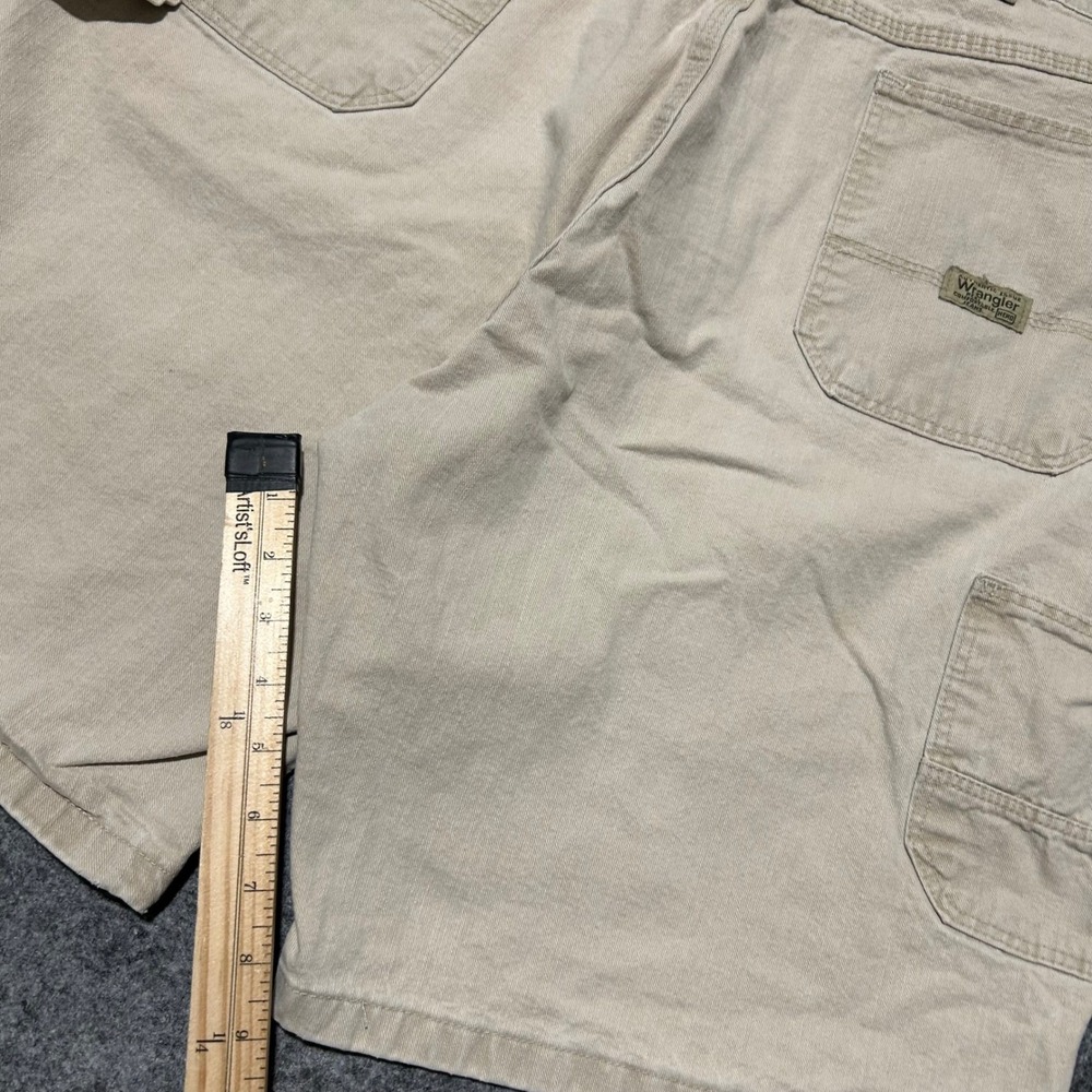 Wrangler Hero Tan Carpenter Shorts Baggy Skater Y2K Retro Size 38 - Picture 6 of 6
